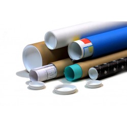 Kartonnen koker bruin (met dop) - 450mm x ø60mm