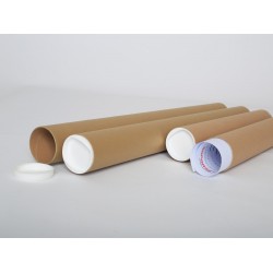 Kartonnen koker bruin (met dop) - 450mm x ø60mm