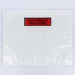 Documenthoes bedrukt: "Document Enclosed" - Transparant- 225 mm  x 160 mm