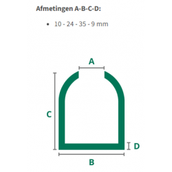 U-profiel schuim U25 - 15/25 mm x 2M (Per doos)