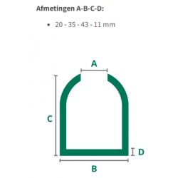 U-profiel schuim U35 - 20/35 mm x 2M (Per doos) U-profiel schuim U35 - 20/35 mm x 2M (Per doos)