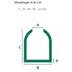 U-profiel schuim U45 - 25/45 mm x 2M (Per doos) U-profiel schuim U45 - 25/45 mm x 2M (Per doos)