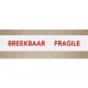 PP verpakkingstape acryl - bedrukt "Breekbaar" - 100M x 48mm 28µ