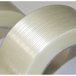 Versterkt /onscheurbaar verpakkingstape overlangs - wit - 50M x 50mm